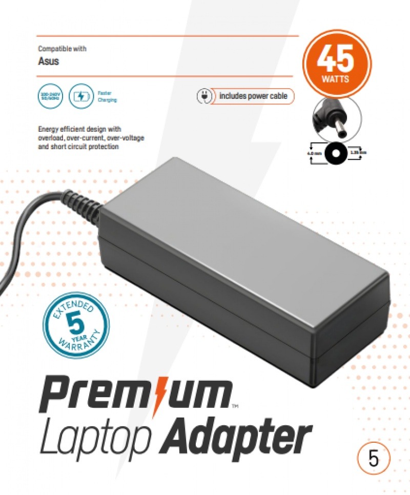 Premium adapter  Asus 19V 45W 2.37A 4.0mm * 1.35mm wandlader