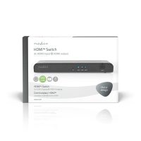 Nedis switch 3 poort(en) | 3x HDMI Input | 1x HDMI Output | 4K@60Hz | 18 Gbps | Afstandbestuurbaar | Metaal | Antracie
