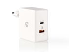 Nedis Oplader Snellaad functie  PD3.0 30W QC3. 2x 3,0A  Automatische voltage selectie