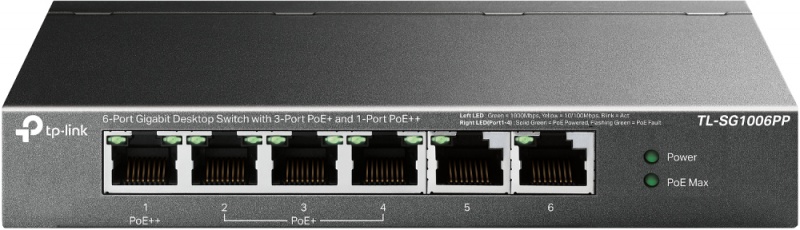 TP-Link TL-SG1006PP netwerk-switch Unmanaged Gigabit Ethernet (10 / 100 / 1000) Power over Ethernet (PoE) Grijs