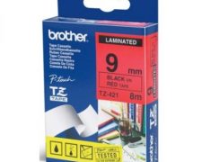 Brother TZ-421 9mm – black on red labels