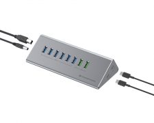 Conceptronic HUBBIES18G interface hub USB 3.2 Gen 1 (3.1 Gen 1) Type-B 5000 Mbit / s Grijs