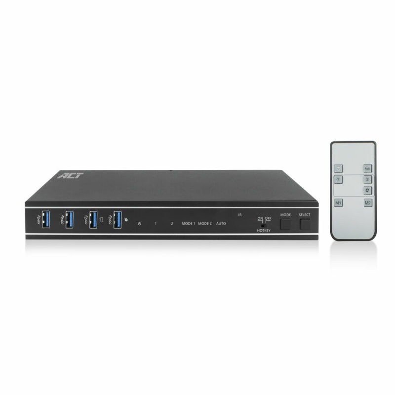 ACT 2-Poorts Dual HDMI 4K@60Hz KVM-switch Zwart  