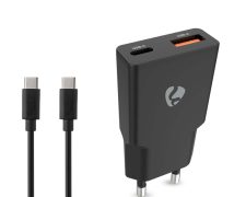 Nedis USB-A + USB-C oplader | 30W | Automatische Voltage Selectie | Zwart