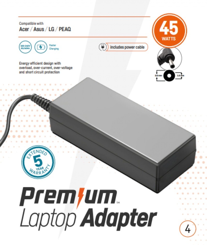 Premium adapter Asus 19V 45W 3.0mm * 1.0mm incl. netsnoer