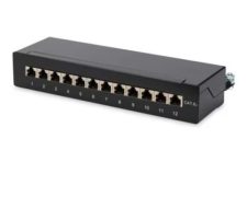 DIGITUS Patchpanel 1HE 12-Port Cat6A afgeschermd zwart