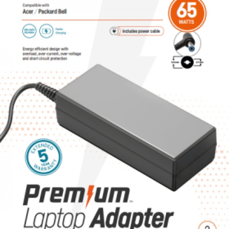 Premium adapter 19V 65W 5.5mm * 1.7mm incl. netsnoer