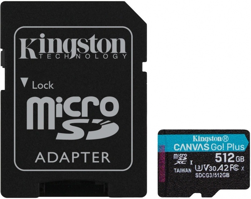 Kingston UHS-I U3 Canvas Go! Plus SDXC Card Micro 512GB