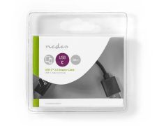Nedis USB 2.0-Kabel | Type-C Male – A Male 0,1 m Zwart