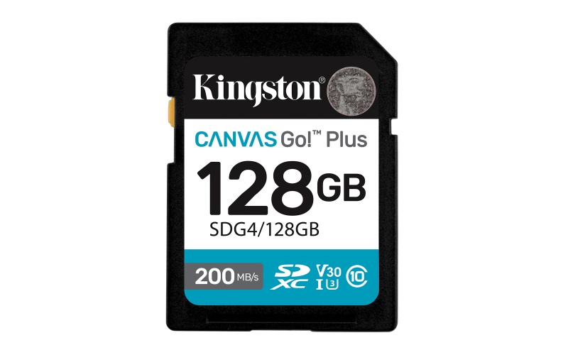 Kingston Technology Canvas Go! Plus 128GB SDXC Canvas Go Plus Gen4 200MB / s C10 UHS-I U3 V30