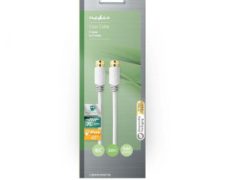 Nedis Coax kabel F-Male  F-Male 2 meter 75 Ohm  Enkelvoudig Afgeschermd |