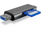 Icy box CardReader USB SD / MicroSD (TF) USB 2.0-kaartlezer met Type-C en -A en OTG