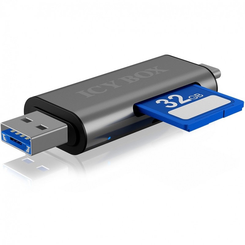 CardReader USB SD / MicroSD (TF) USB 2.0-kaartlezer met Type-C en -A en OTG