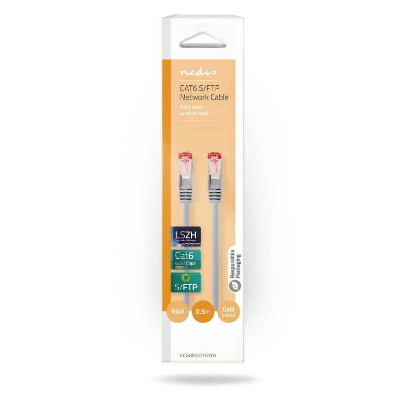 Nedis CAT6 S / FTP-Netwerkkabel RJ45 (8P8C) Male - RJ45 (8P8C) Male | 0.5 meter Grijs