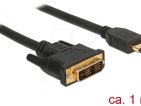 DeLOCK 85582 video kabel adapter 1 m HDMI Type A DVI-D Zwart