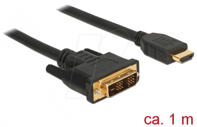 DeLOCK 85582 video kabel adapter 1 m HDMI Type A DVI-D Zwart