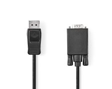 Nedis DisplayPort Male – VGA Male | Vernikkeld | Maximale resolutie: 1080p | 2.00 m | Zwart