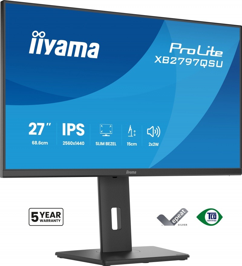 iiyama ProLite computer monitor 68,6 cm (27 inch ) 2560 x 1440 Pixels Quad HD LED Zwart
