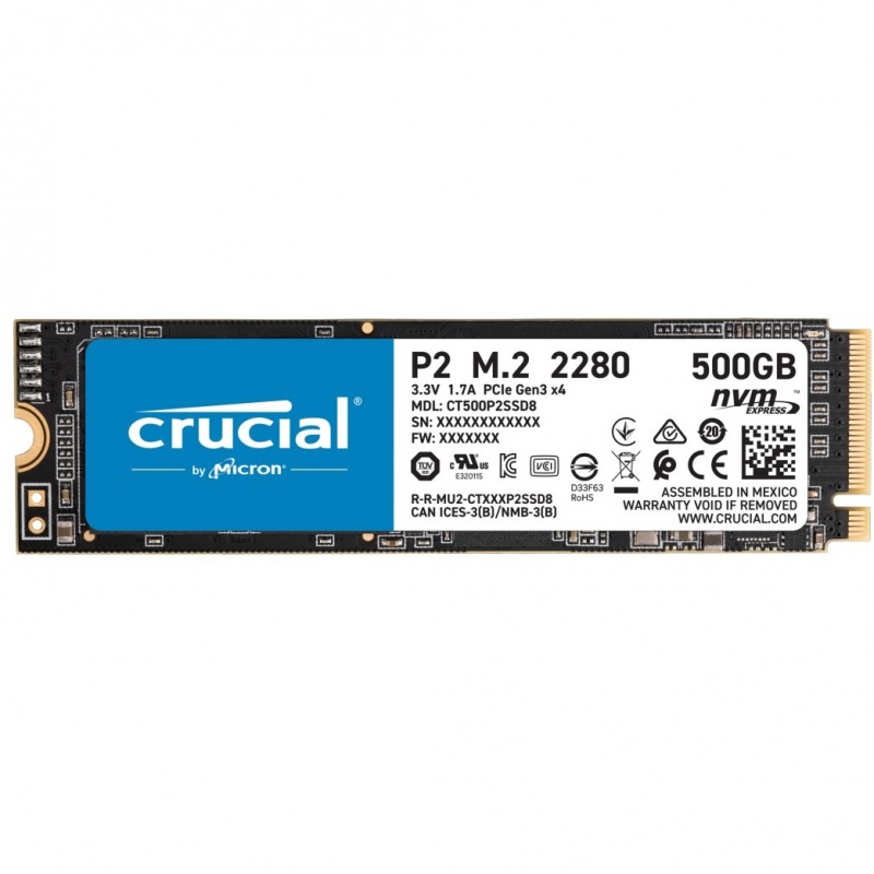 Crucial M.2 500GB P2 NVMe PCIe 3.0 x 4