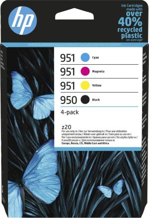 HP 950 zwarte / 951 originele cyaan / magenta / gele inktcartridges, 4-pack