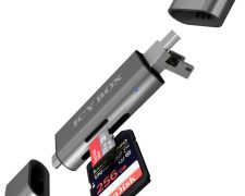 Icy box CardReader USB SD / MicroSD (TF) USB 2.0-kaartlezer met Type-C en -A en OTG