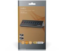 Nedis USB-Hub  4-Poorts | USB 3.0 met Externe Voeding | QC3.0 Oplaadpoort | 5 Gbps | Aluminium