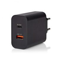 Nedis Snellaad functie | 2.0  /  2.25  /  3.25 A | Outputs: 2 USB-A  /  USB-C, Maximaal Uitgangsvermogen: 65 W