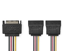 Nedis Interne Voedingskabel SATA 15-Pins Male – 2x SATA 15-Pins Female 0,15 m