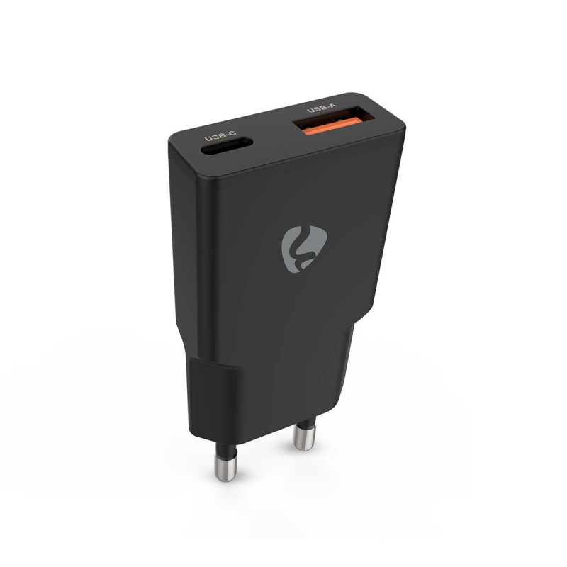 Nedis USB-A + USB-C oplader | 30W | Automatische Voltage Selectie | Zwart