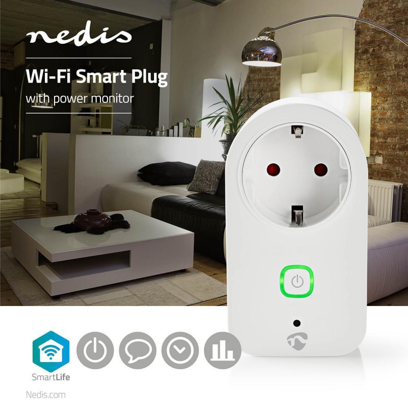 Nedis Wi-Fi smart plug Stroommeter type F,16A