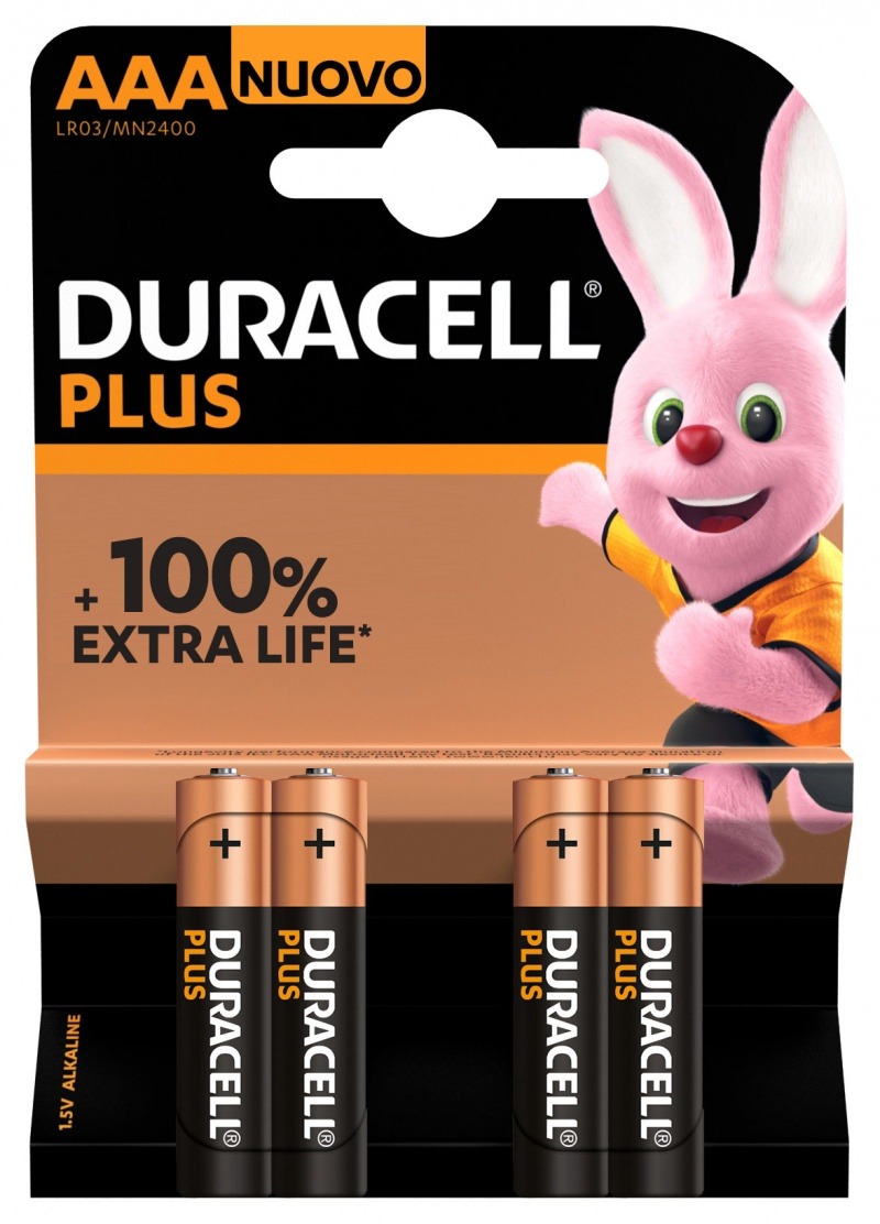 Duracell Plus 100 Wegwerpbatterij AAA Alkaline 4 stuks