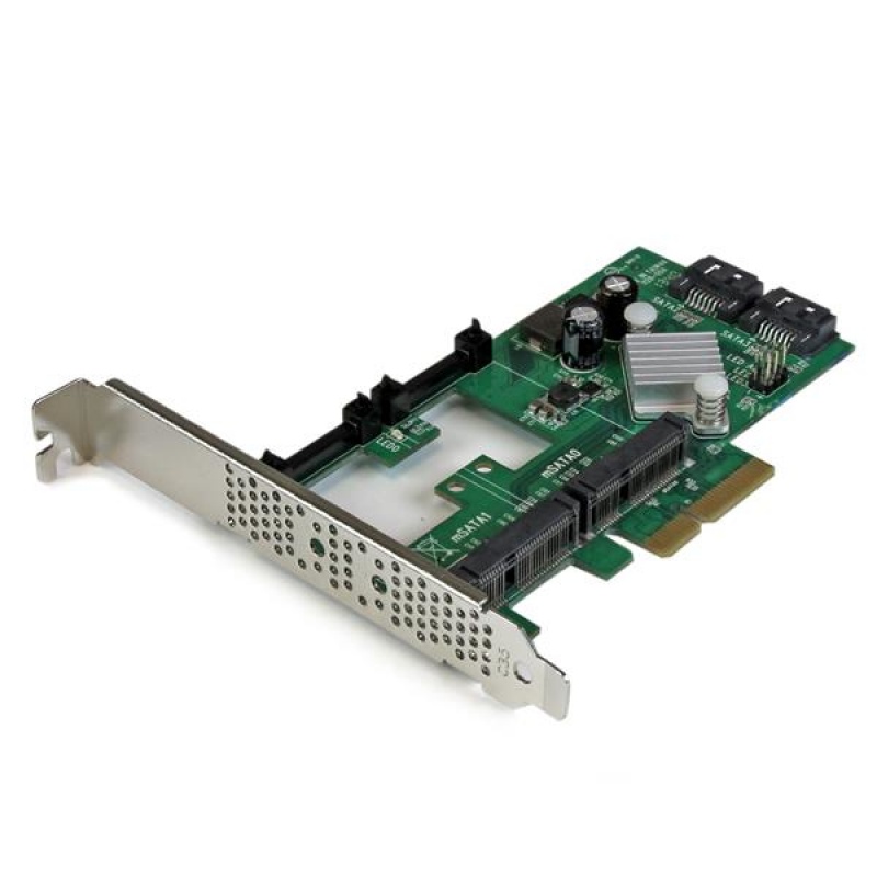 StarTech.com 2-poorts PCI Express 2.0 SATA III 6 Gbps RAID controllerkaart met 2 mSATA-sleuven en HyperDuo SSD Tiering RAID controller