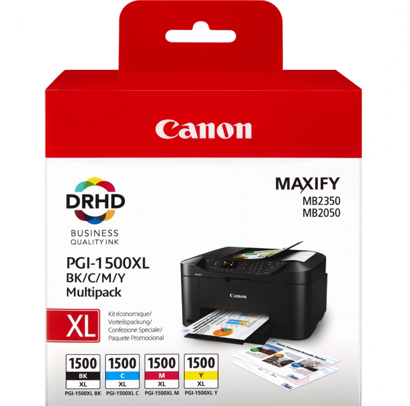 Canon PGI-1500XL C / M / Y / BK Origineel Zwart, Cyaan, Magenta, Geel