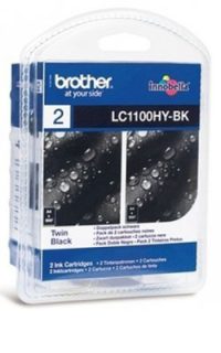 Brother LC-1100HYBKBP2DR inktcartridge Origineel Zwart 2 stuk(s)