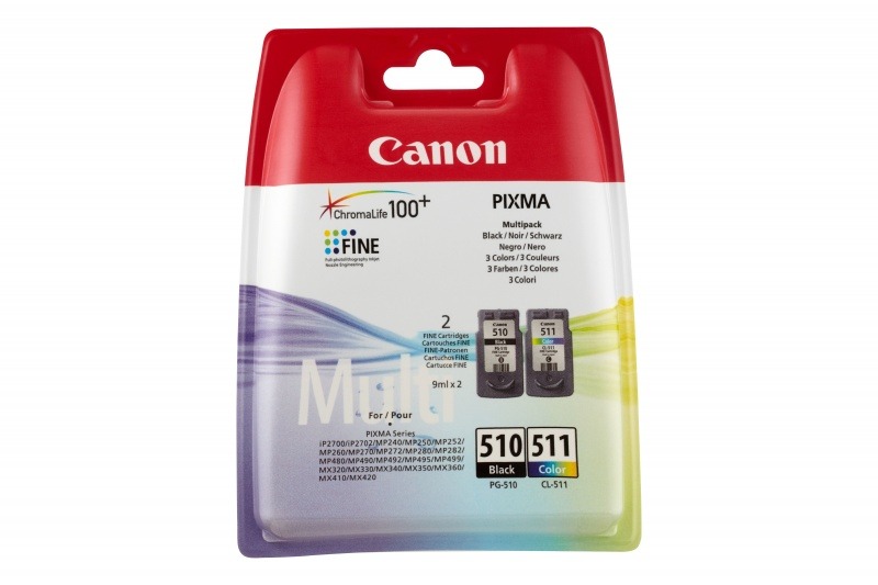 Canon PG-510 / CL-511 inktcartridge 2 stuk(s) Origineel Normaal rendement Zwart, Cyaan, Magenta, Geel