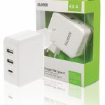 Nedis lader  /  adapter 3-Uitgangen 4.8 A 2x USB  /  USB-C Wit