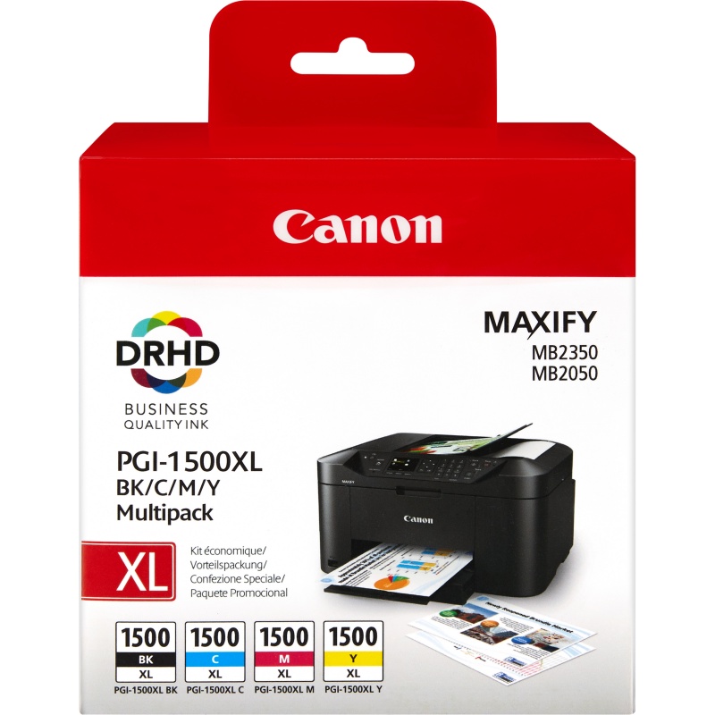 Canon PGI-1500XL C / M / Y / BK Origineel Zwart, Cyaan, Magenta, Geel