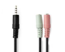 Nedis Stereo-Audiokabel  3,5 mm Male 2x 3,5 mm Female  .20 m